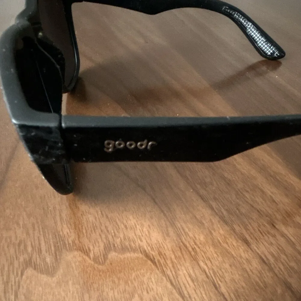 goodr Hooked on Onyx Square Sunglasses, Black Frame with Black Lenses